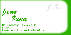 jeno kuna business card